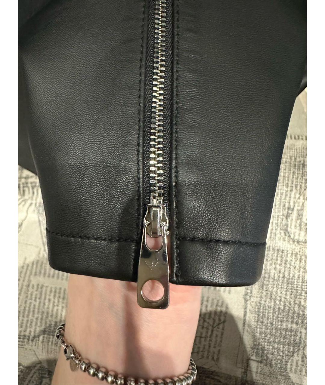 EMPORIO ARMANI Черное кожаное коктейльное платье, фото 6