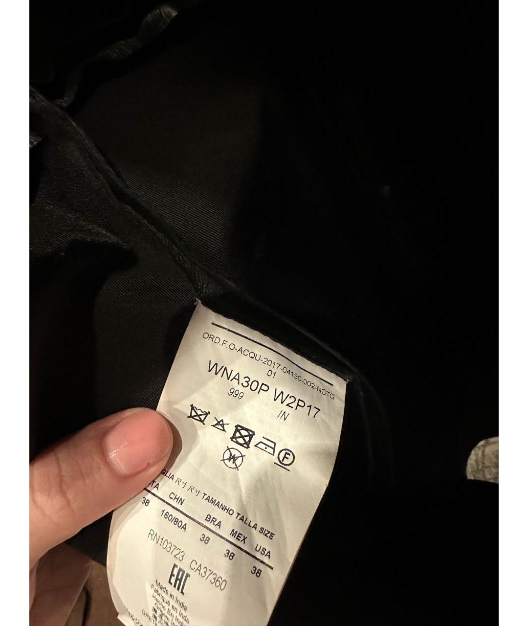 EMPORIO ARMANI Черное кожаное коктейльное платье, фото 7