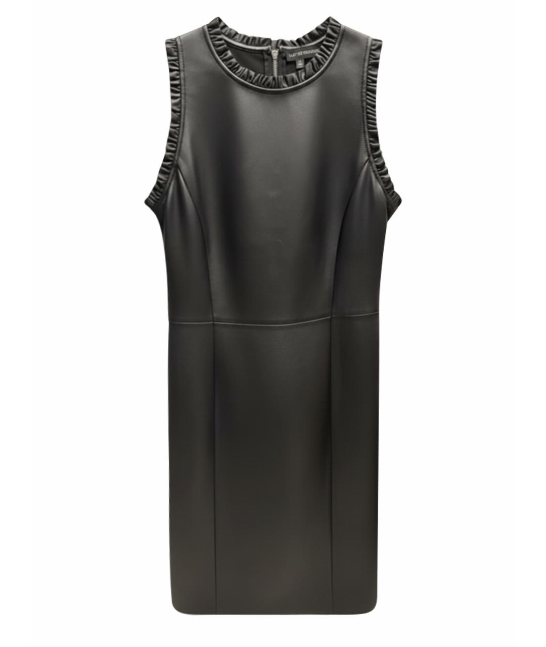 EMPORIO ARMANI Черное кожаное коктейльное платье, фото 1
