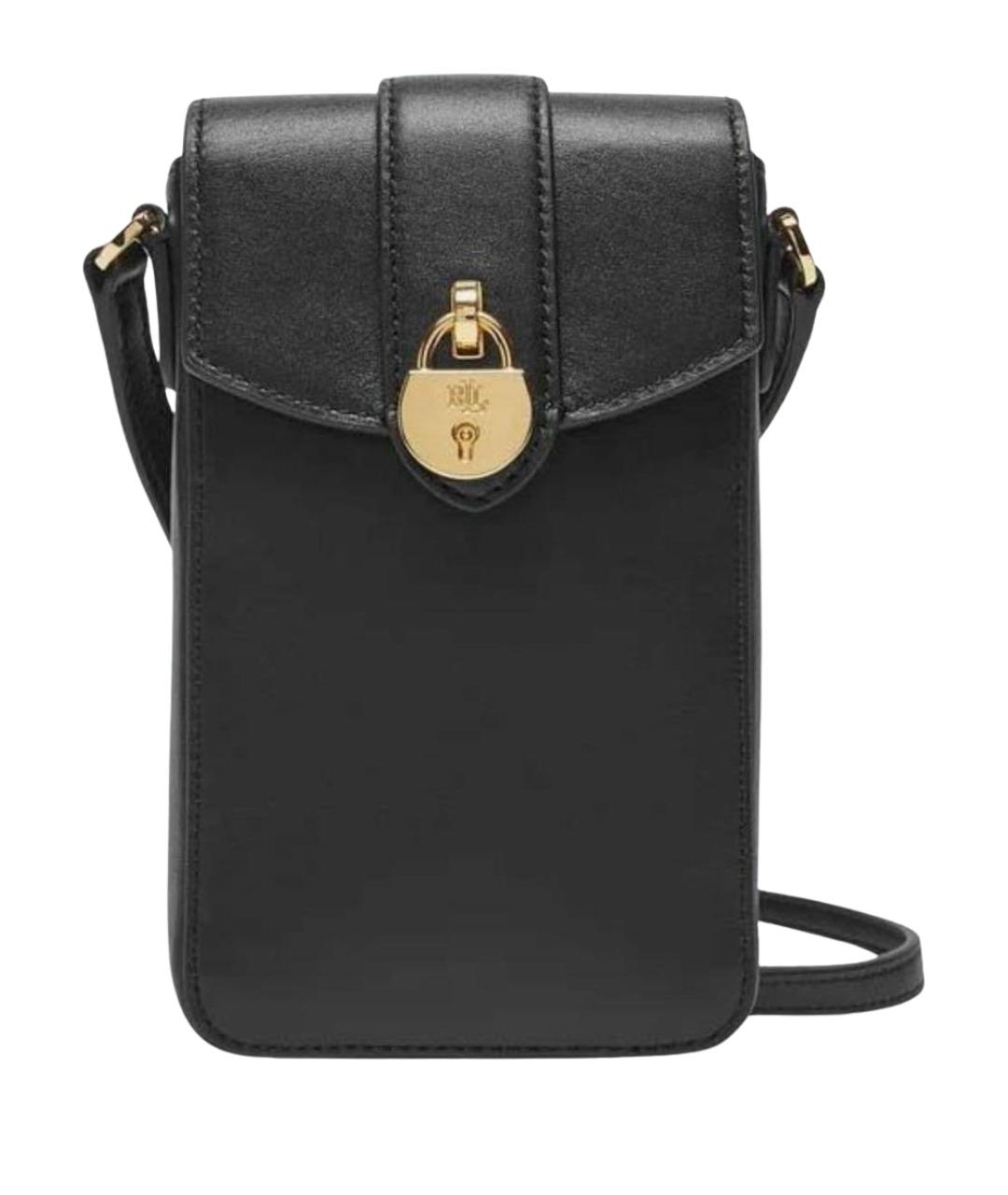 POLO RALPH LAUREN Черная кожаная сумка через плечо, фото 1