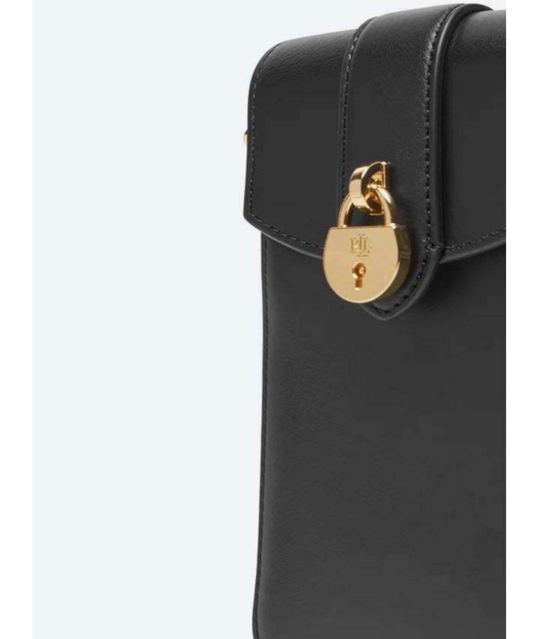 POLO RALPH LAUREN Черная кожаная сумка через плечо, фото 3