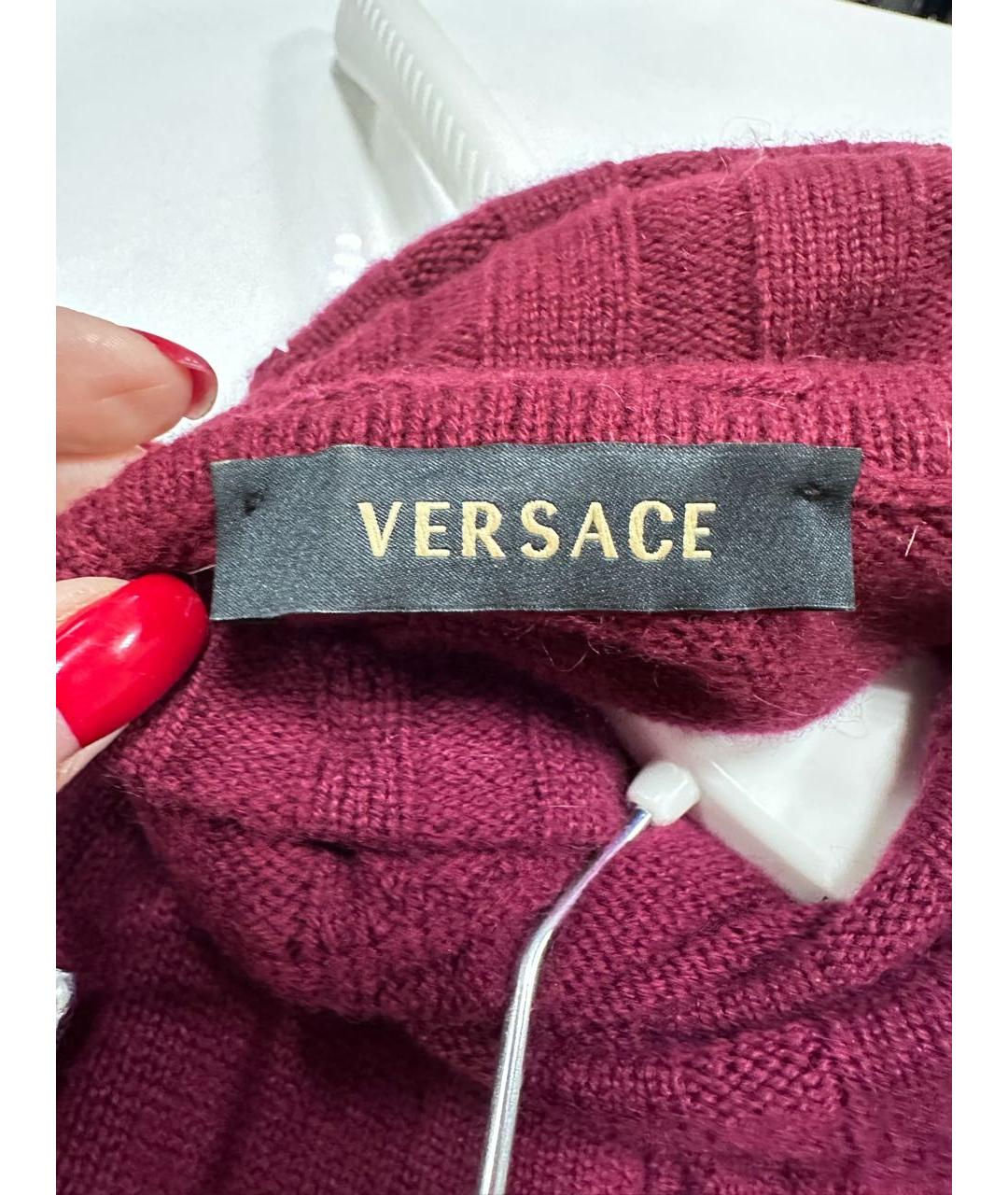 VERSACE Бордовая кашемировая жилетка, фото 6