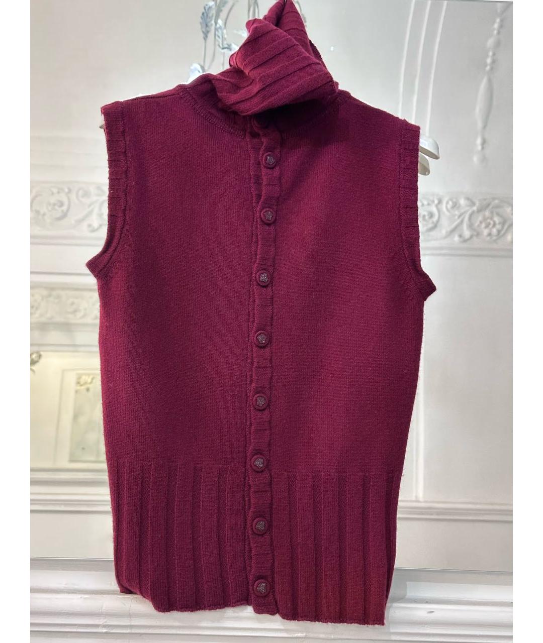VERSACE Бордовая кашемировая жилетка, фото 8