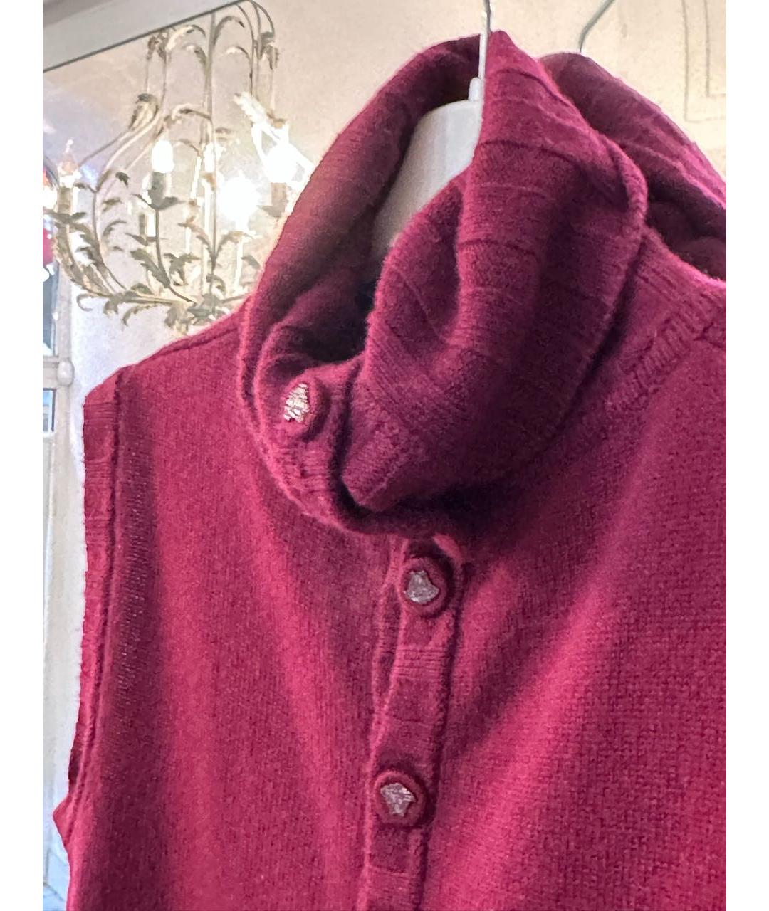 VERSACE Бордовая кашемировая жилетка, фото 3