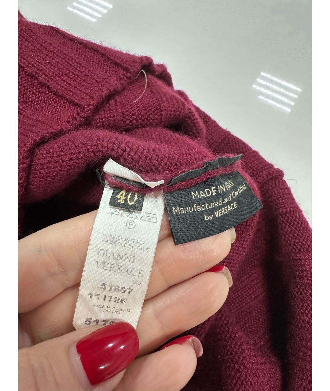 VERSACE Бордовая кашемировая жилетка, фото 7