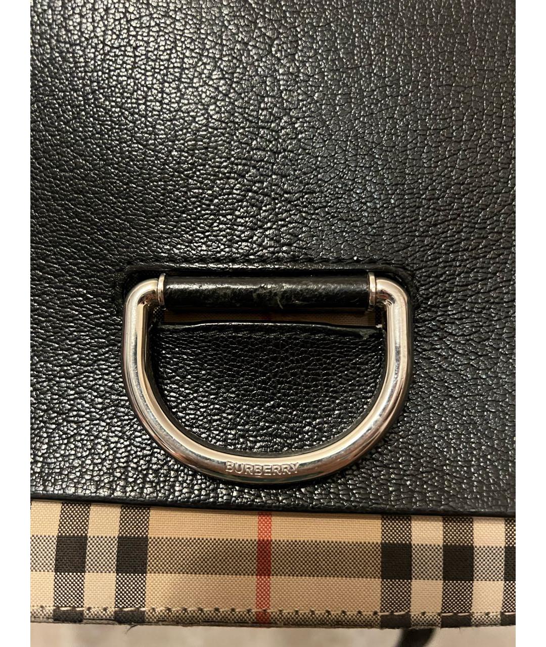 BURBERRY Черная кожаная сумка через плечо, фото 3