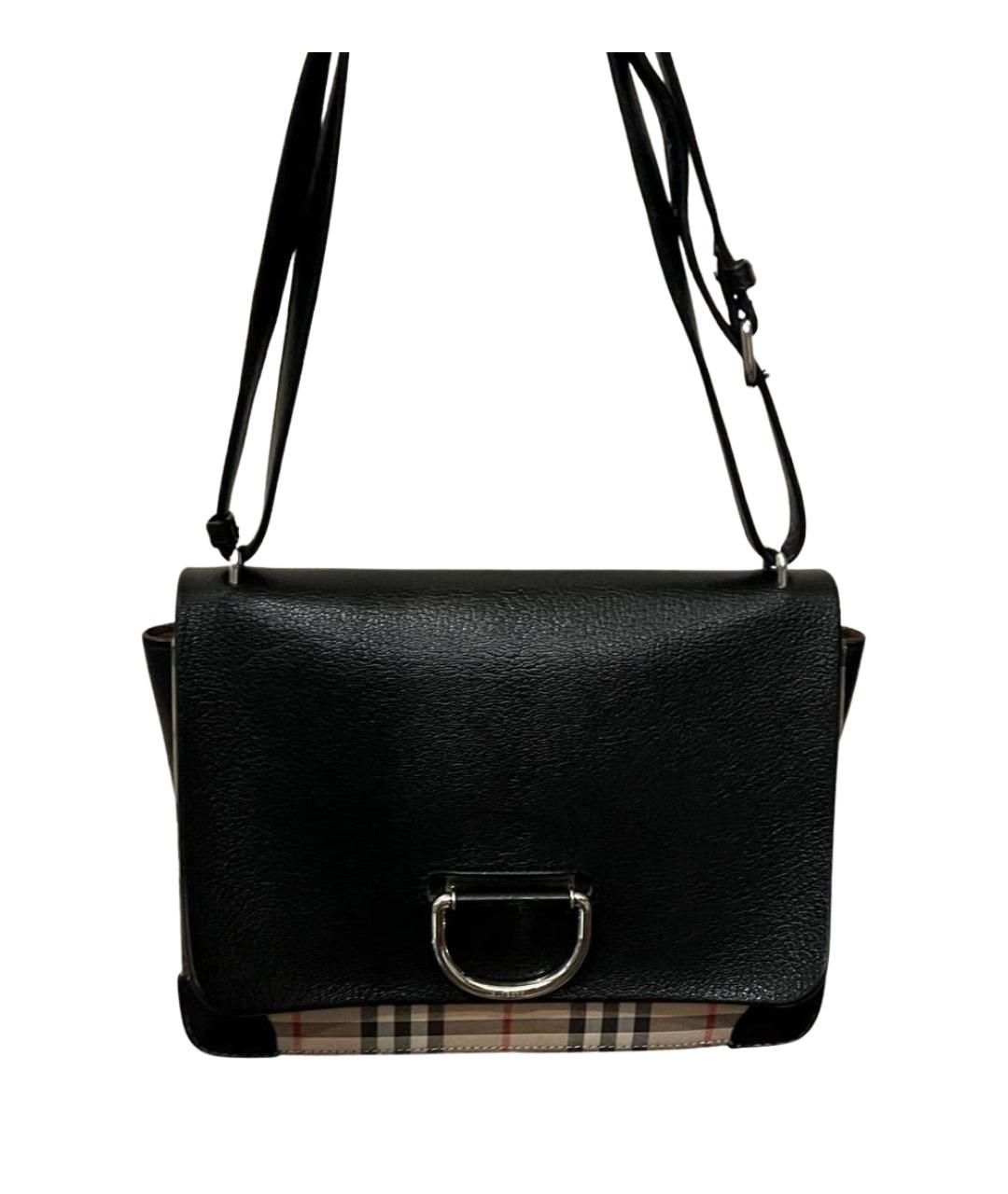 BURBERRY Черная кожаная сумка через плечо, фото 1