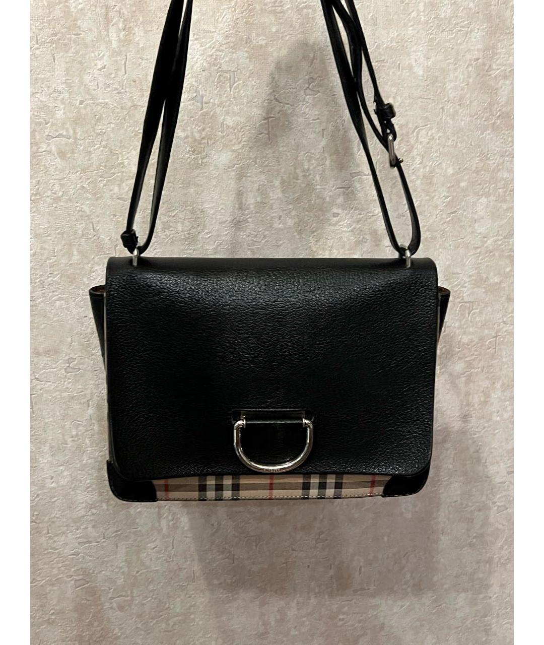 BURBERRY Черная кожаная сумка через плечо, фото 9