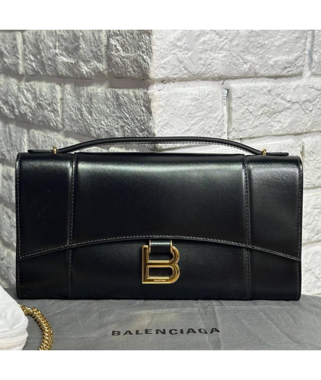 BALENCIAGA Черная кожаная сумка через плечо, фото 6