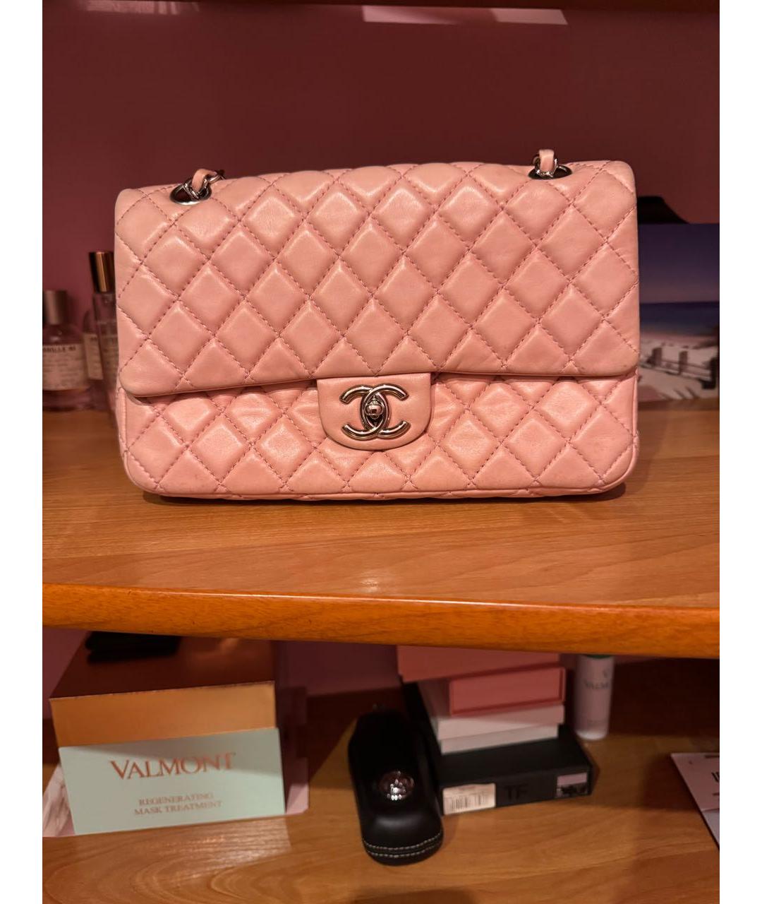 CHANEL Розовая кожаная сумка через плечо, фото 5