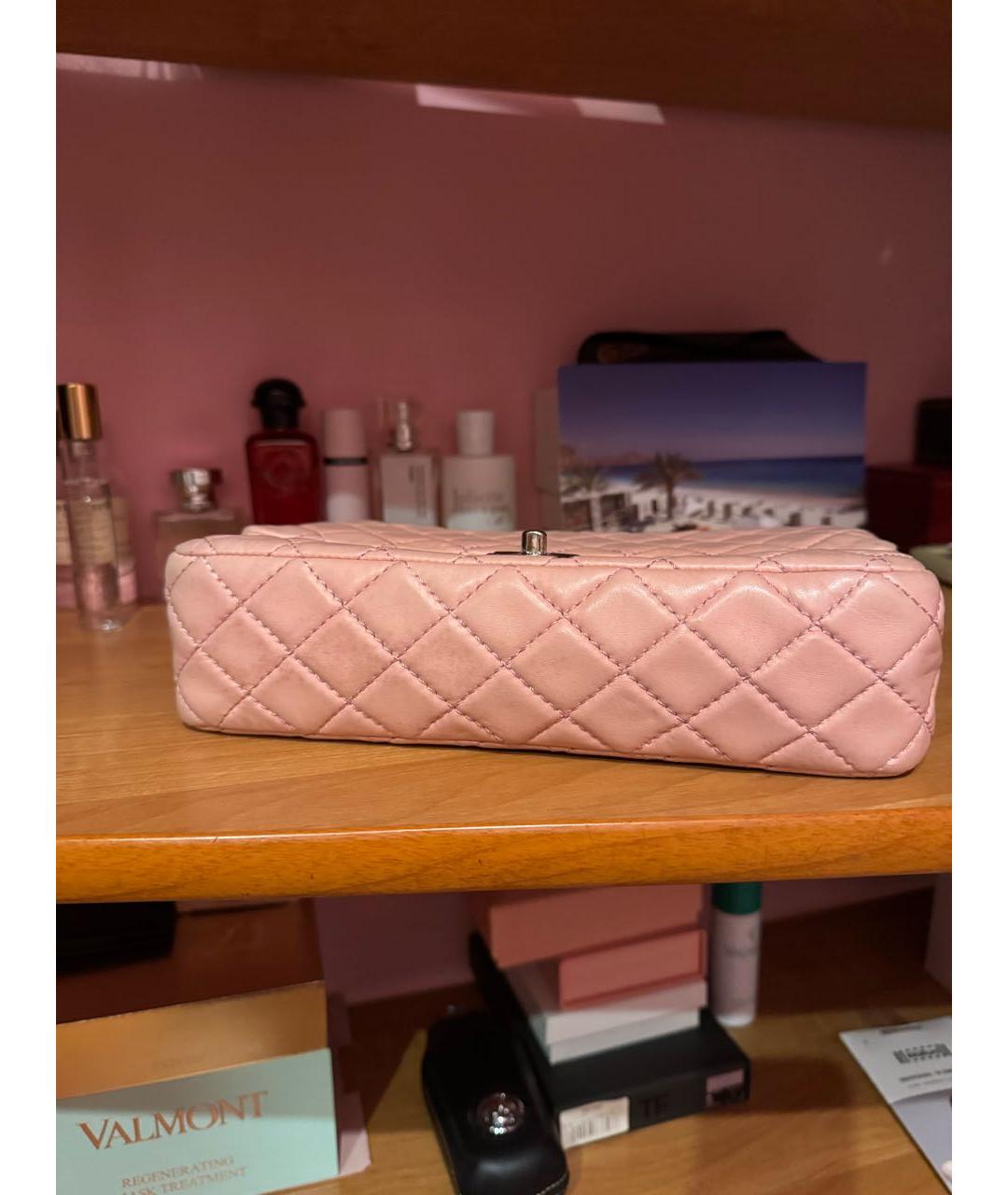 CHANEL Розовая кожаная сумка через плечо, фото 4