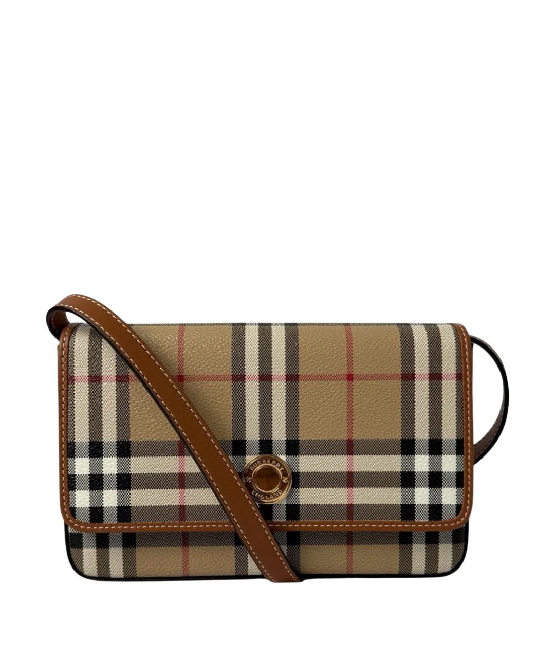 BURBERRY Коричневая кожаная сумка через плечо, фото 1