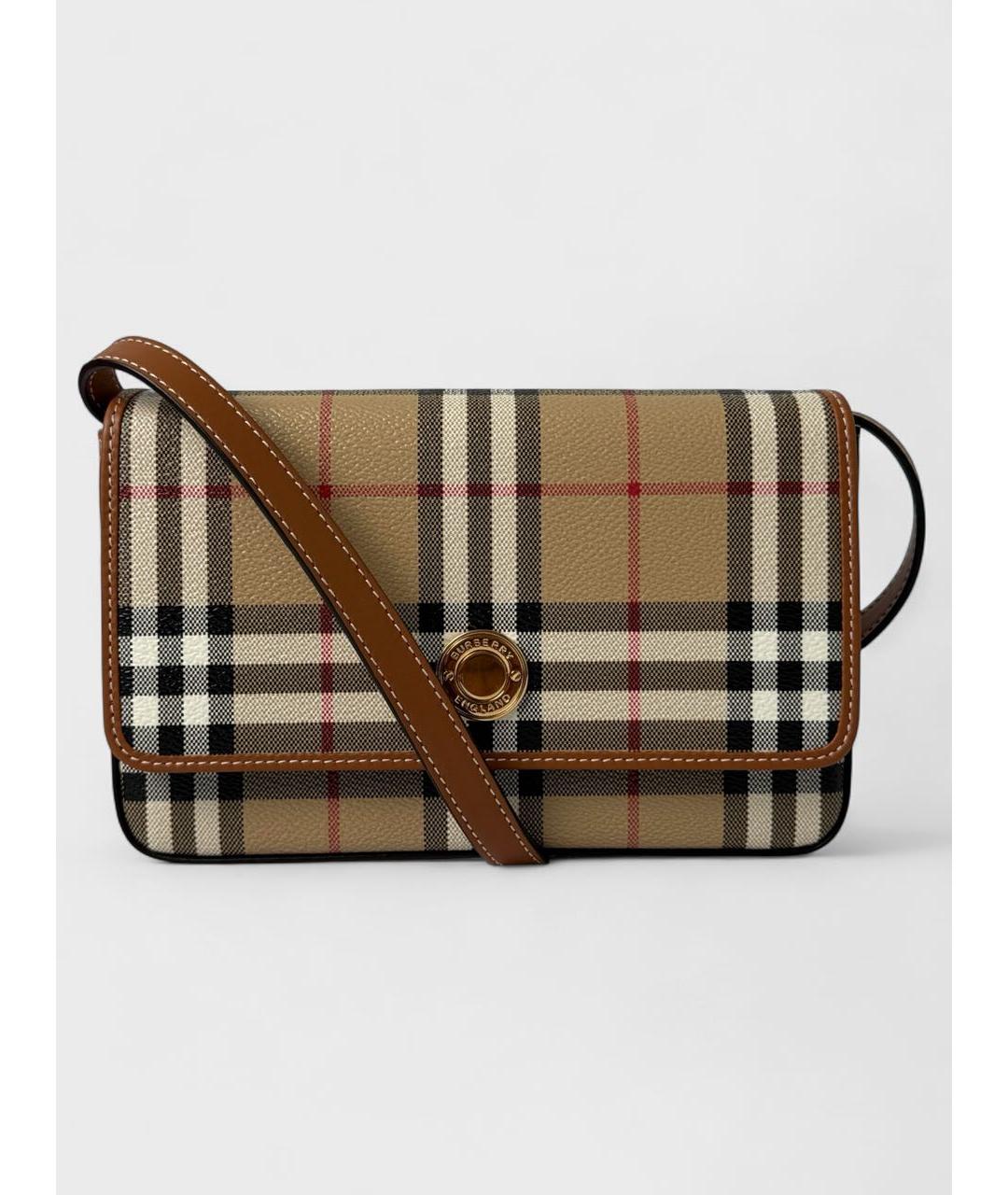 BURBERRY Коричневая кожаная сумка через плечо, фото 6