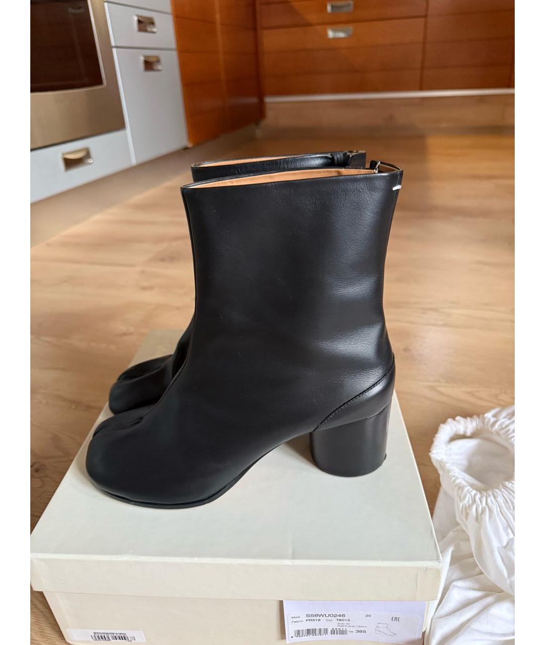 MAISON MARGIELA Черные кожаные ботинки, фото 7