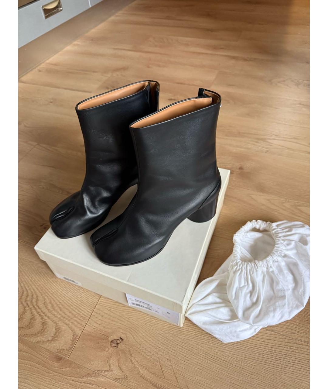 MAISON MARGIELA Черные кожаные ботинки, фото 2