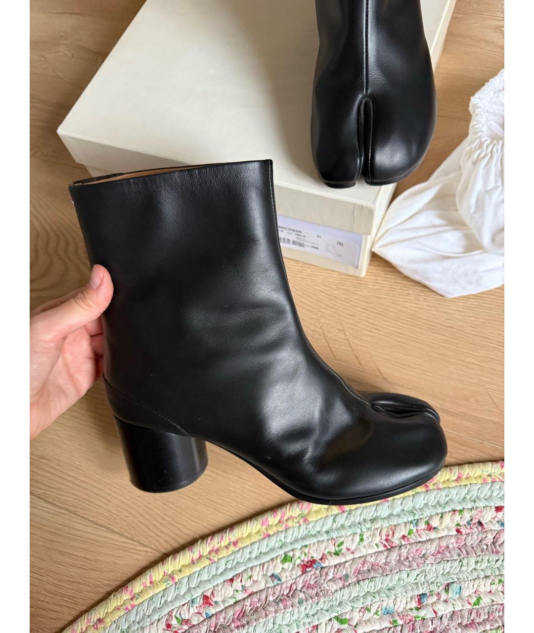 MAISON MARGIELA Черные кожаные ботинки, фото 5