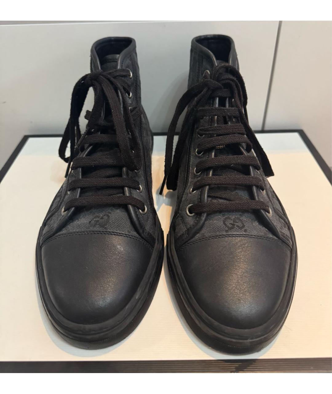 GUCCI Черные текстильные кеды, фото 2