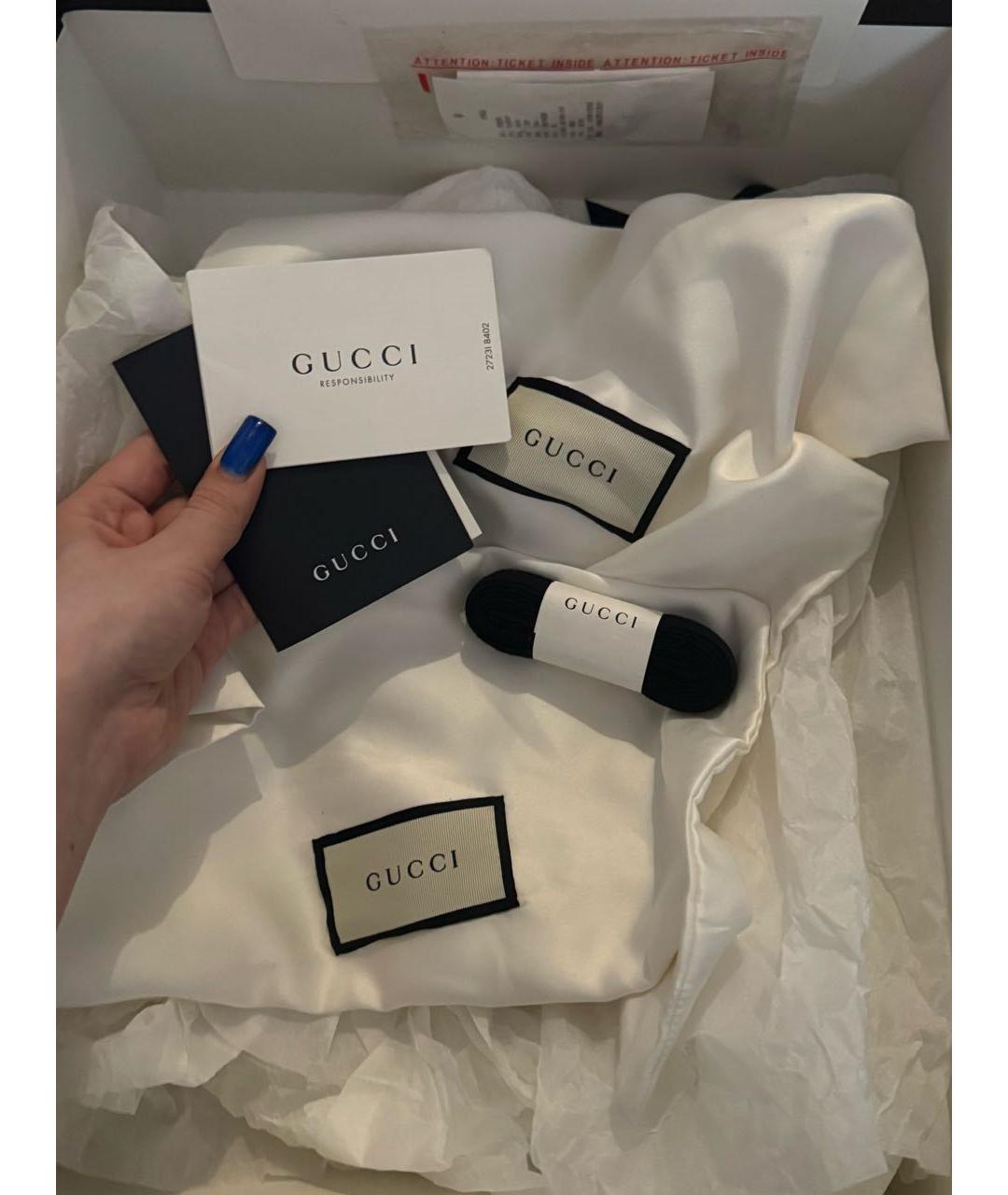 GUCCI Черные текстильные кеды, фото 5