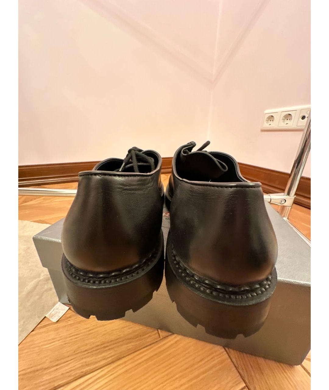 SAINT LAURENT Черные кожаные низкие ботинки, фото 4