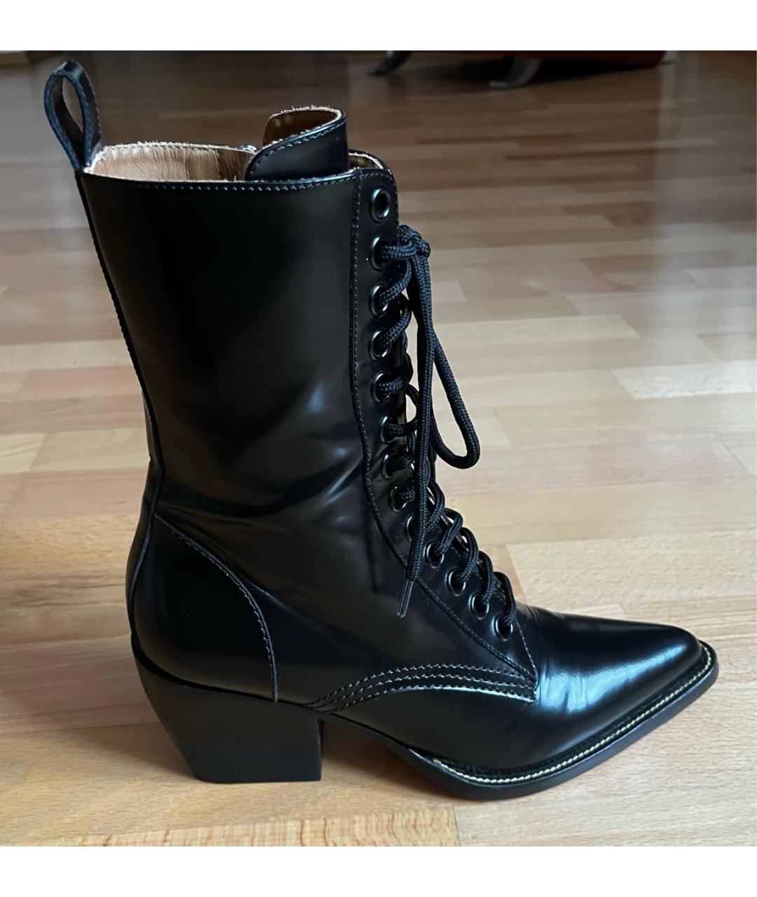 CHLOE Черные кожаные ботильоны, фото 9