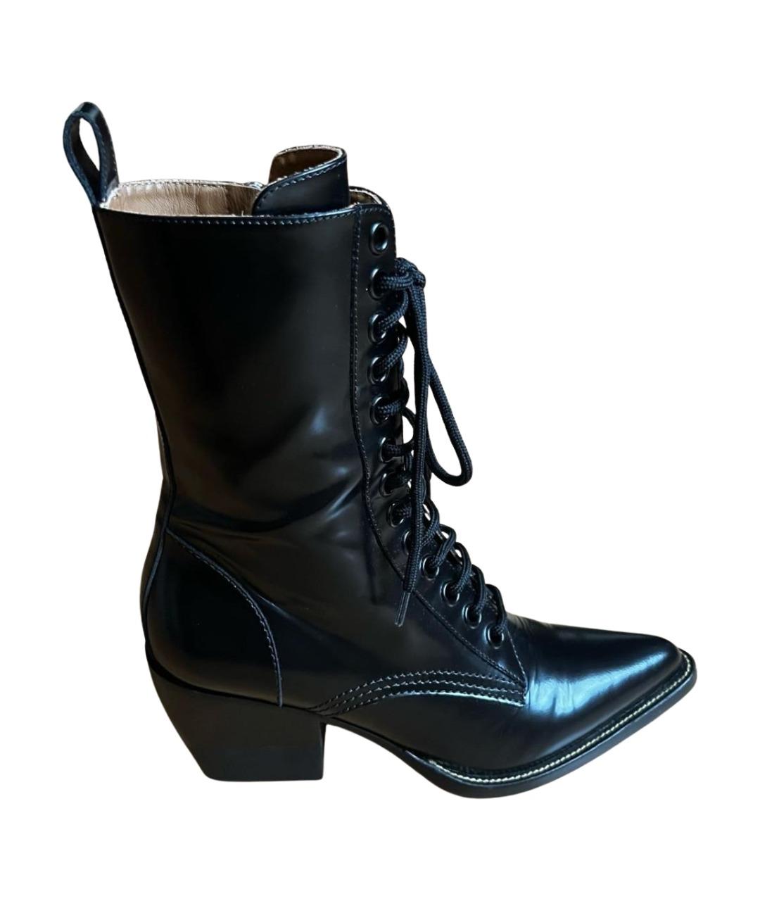 CHLOE Черные кожаные ботильоны, фото 1