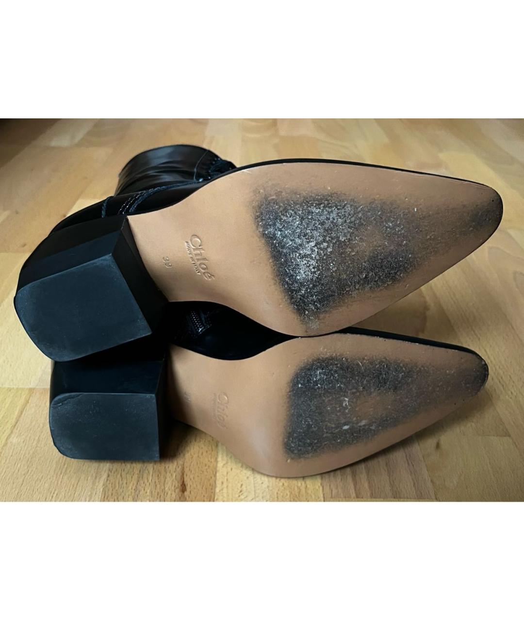 CHLOE Черные кожаные ботильоны, фото 6