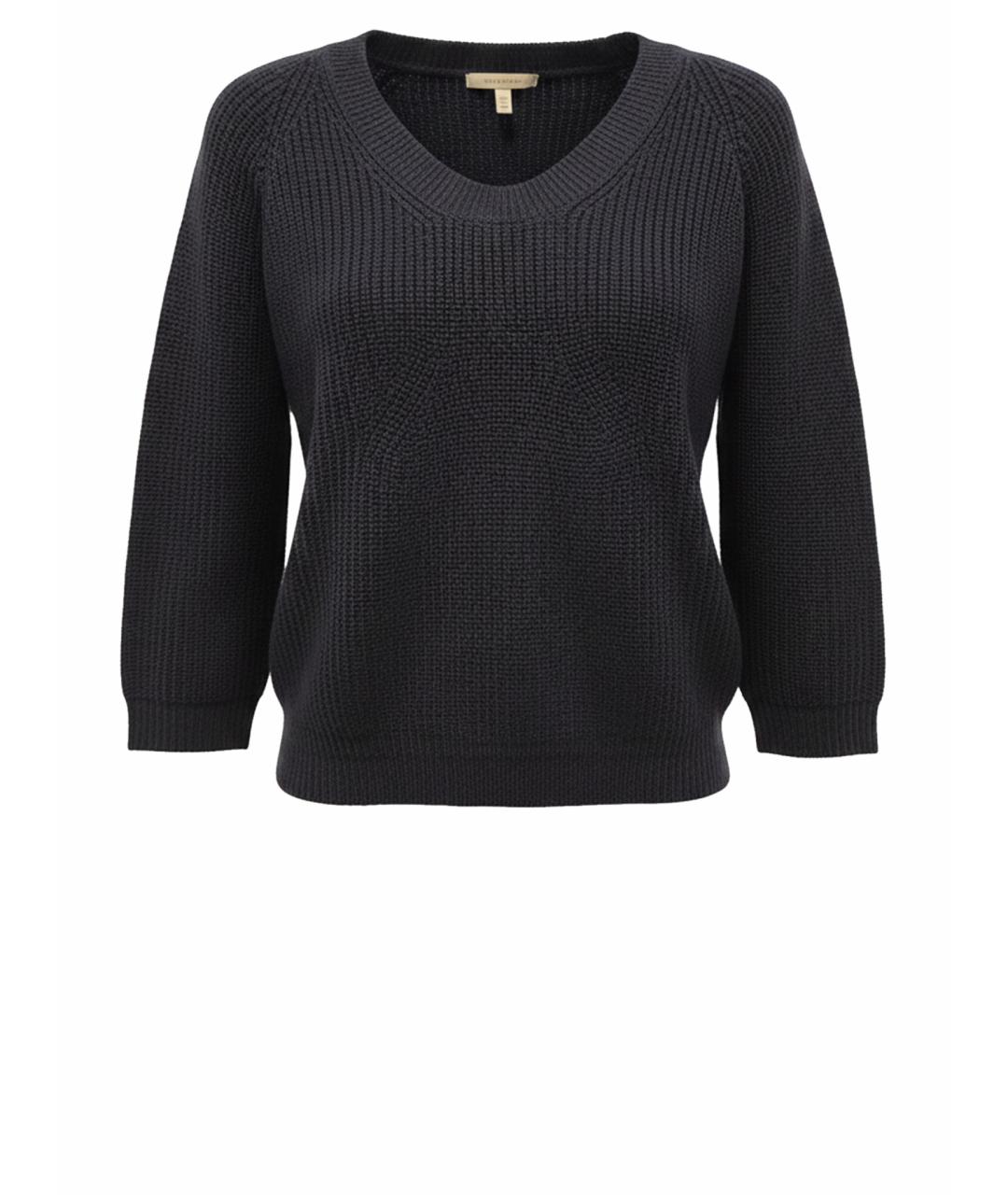 ELISABETTA FRANCHI Темно-синий шерстяной джемпер / свитер, фото 1