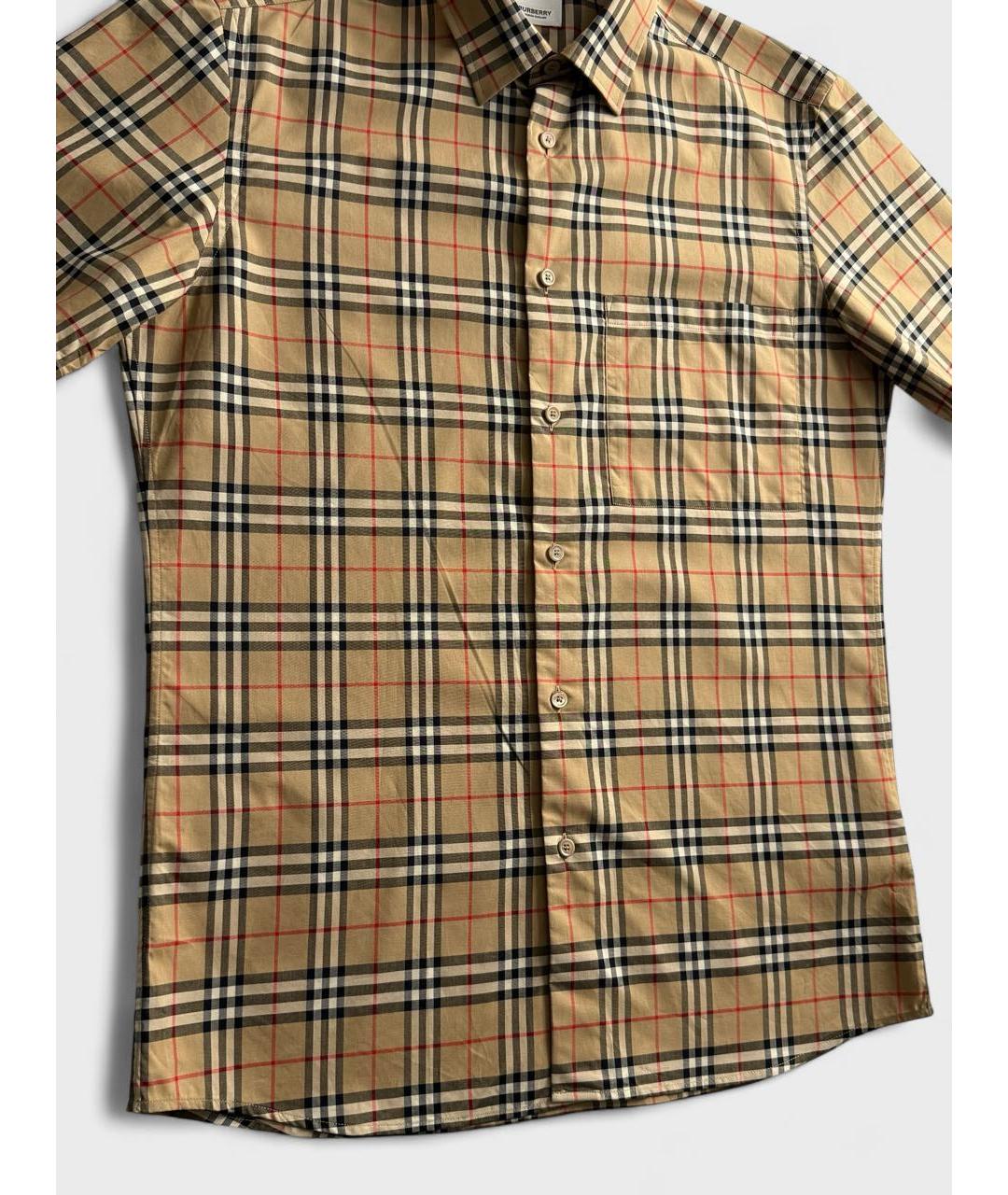 BURBERRY Коричневая хлопковая кэжуал рубашка, фото 3