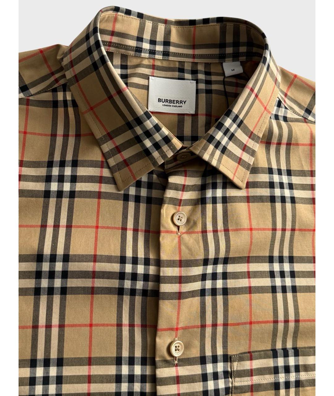 BURBERRY Коричневая хлопковая кэжуал рубашка, фото 2