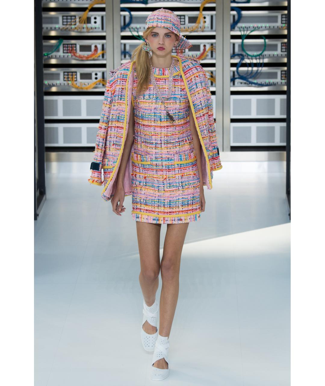 CHANEL Мульти твидовое коктейльное платье, фото 2