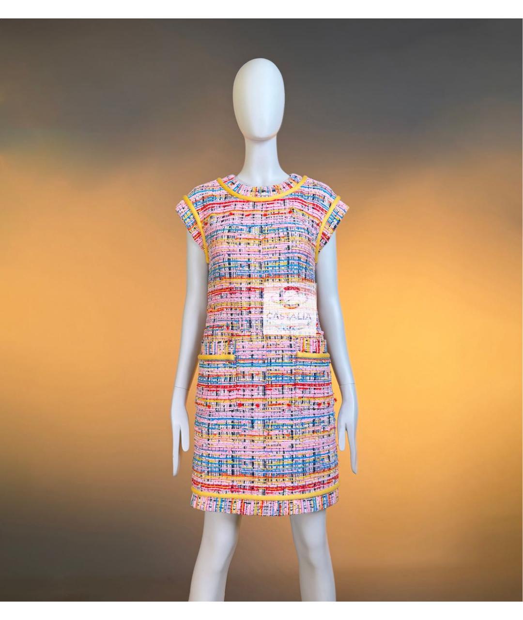 CHANEL Мульти твидовое коктейльное платье, фото 4