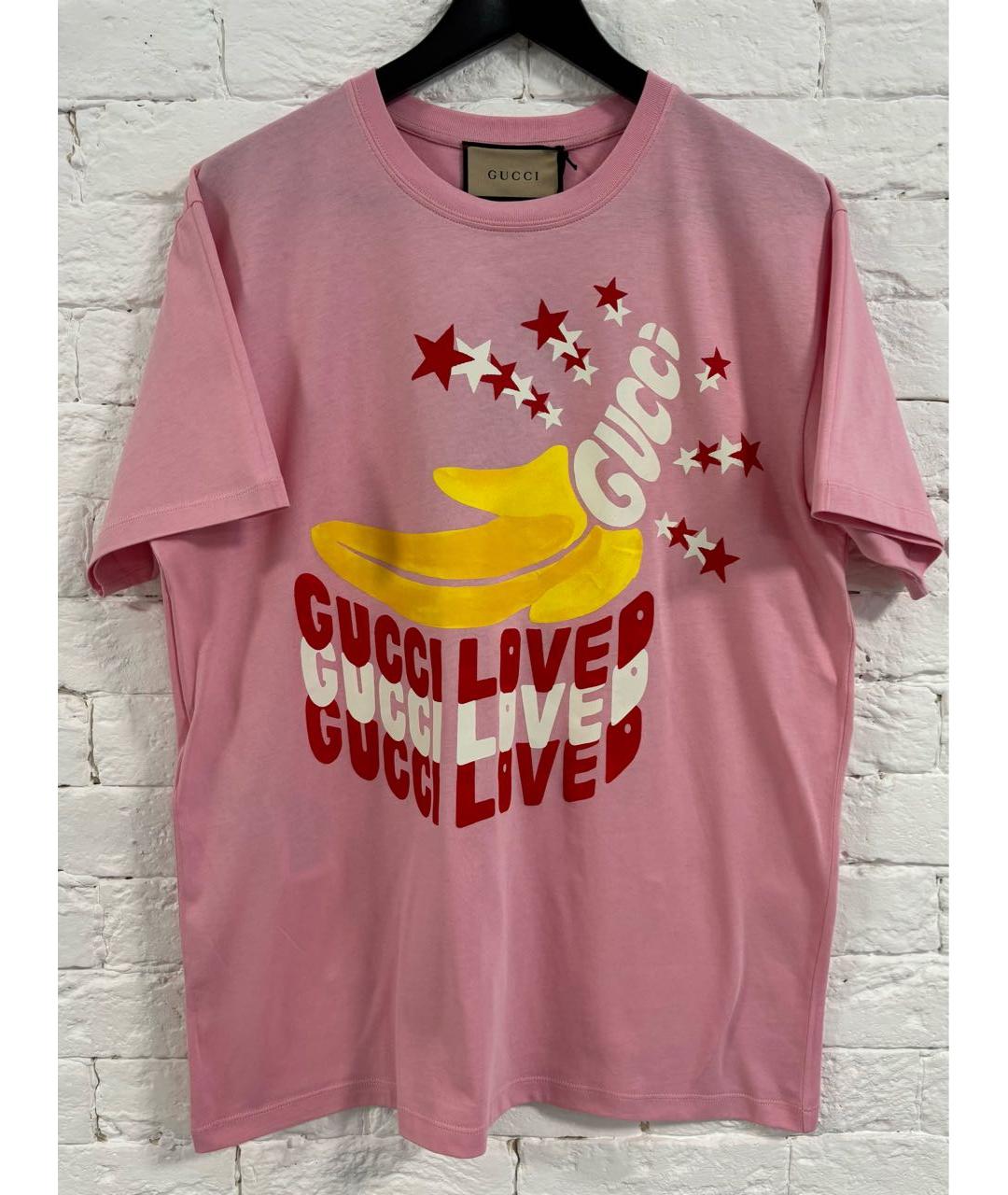 GUCCI Розовая хлопковая футболка, фото 8