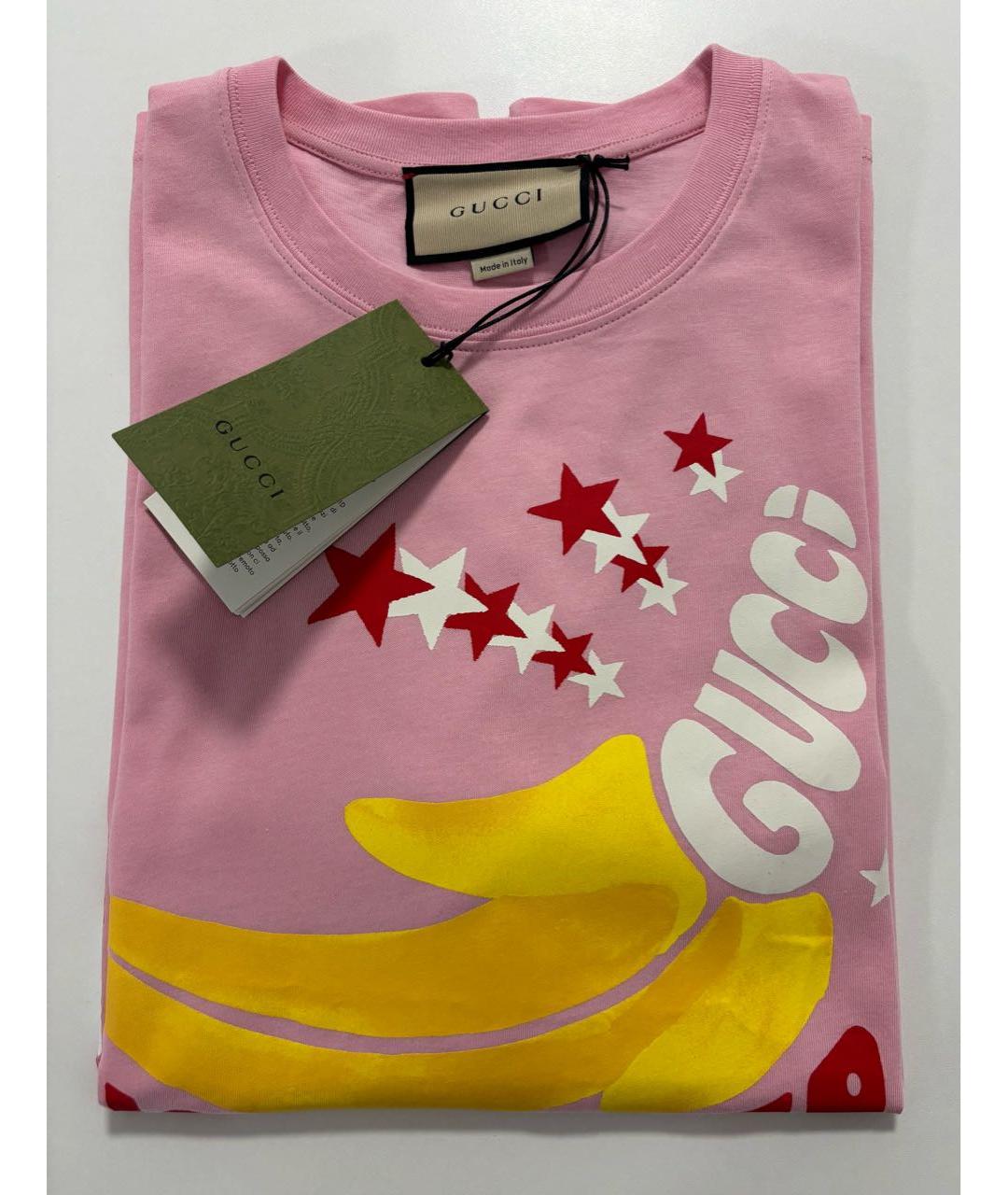 GUCCI Розовая хлопковая футболка, фото 7