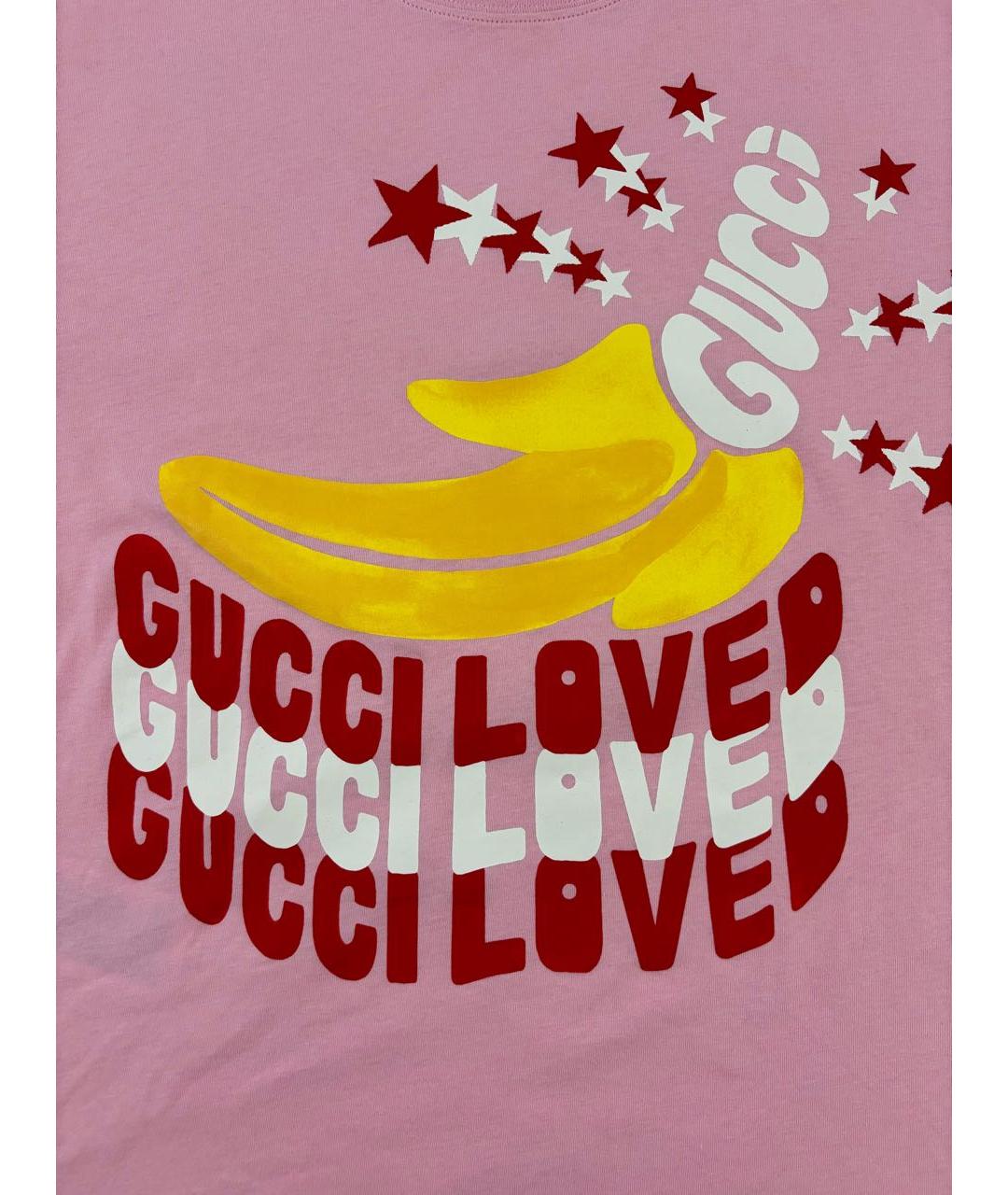 GUCCI Розовая хлопковая футболка, фото 4