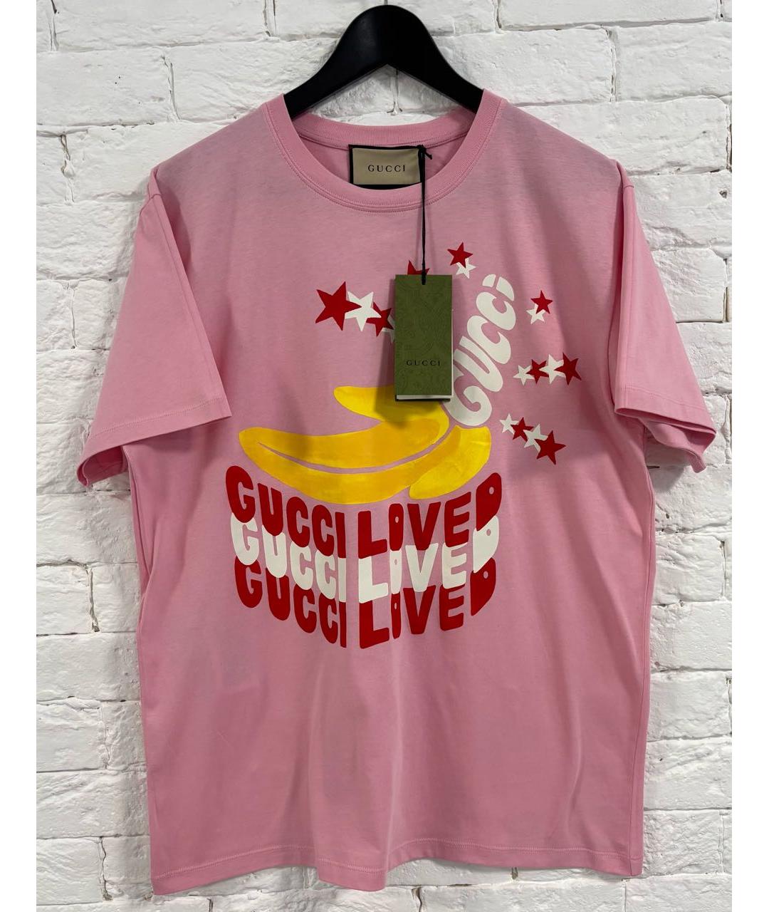 GUCCI Розовая хлопковая футболка, фото 9