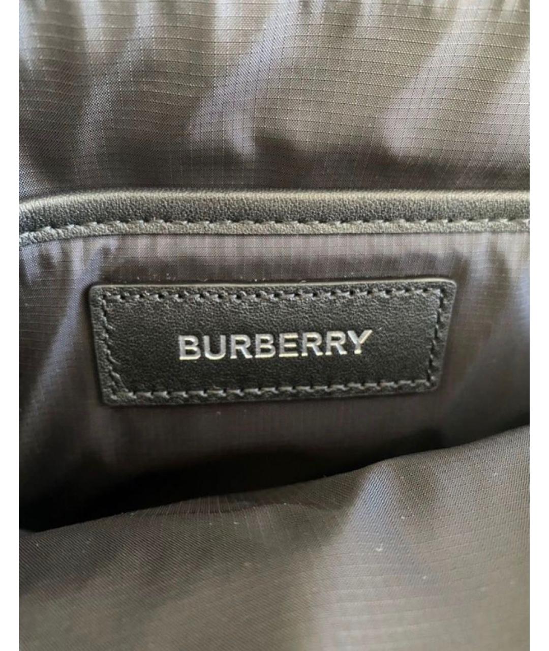 BURBERRY Черная синтетическая сумка на плечо, фото 6