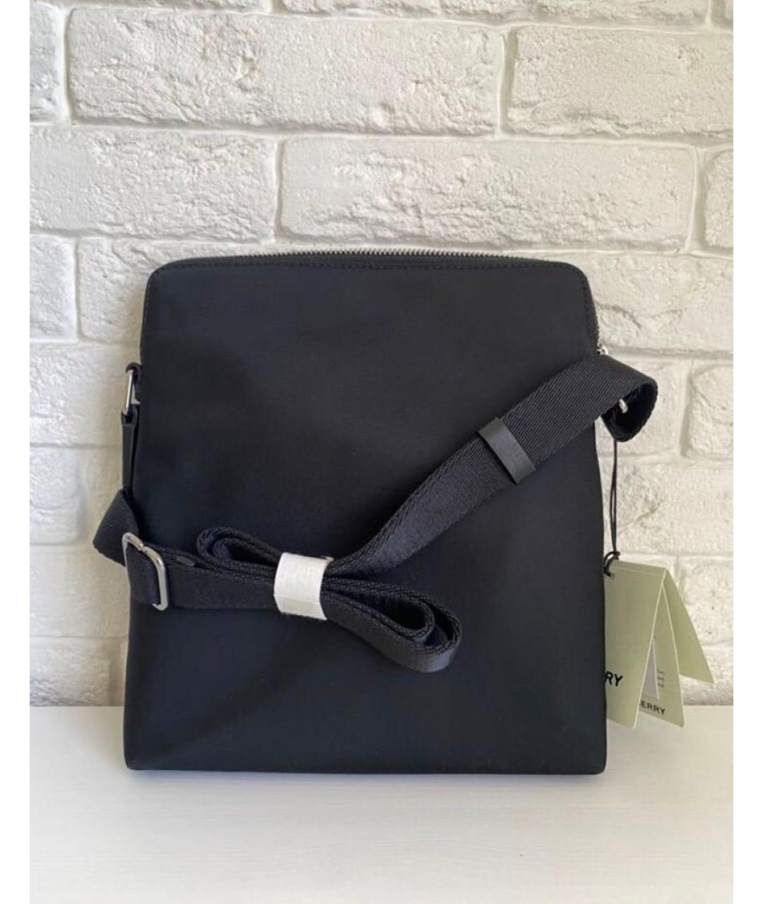 BURBERRY Черная синтетическая сумка на плечо, фото 3