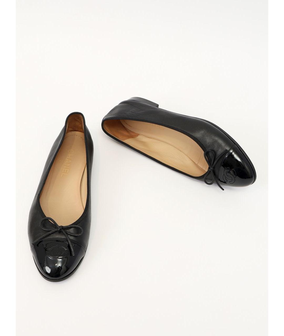 CHANEL Черные кожаные балетки, фото 7