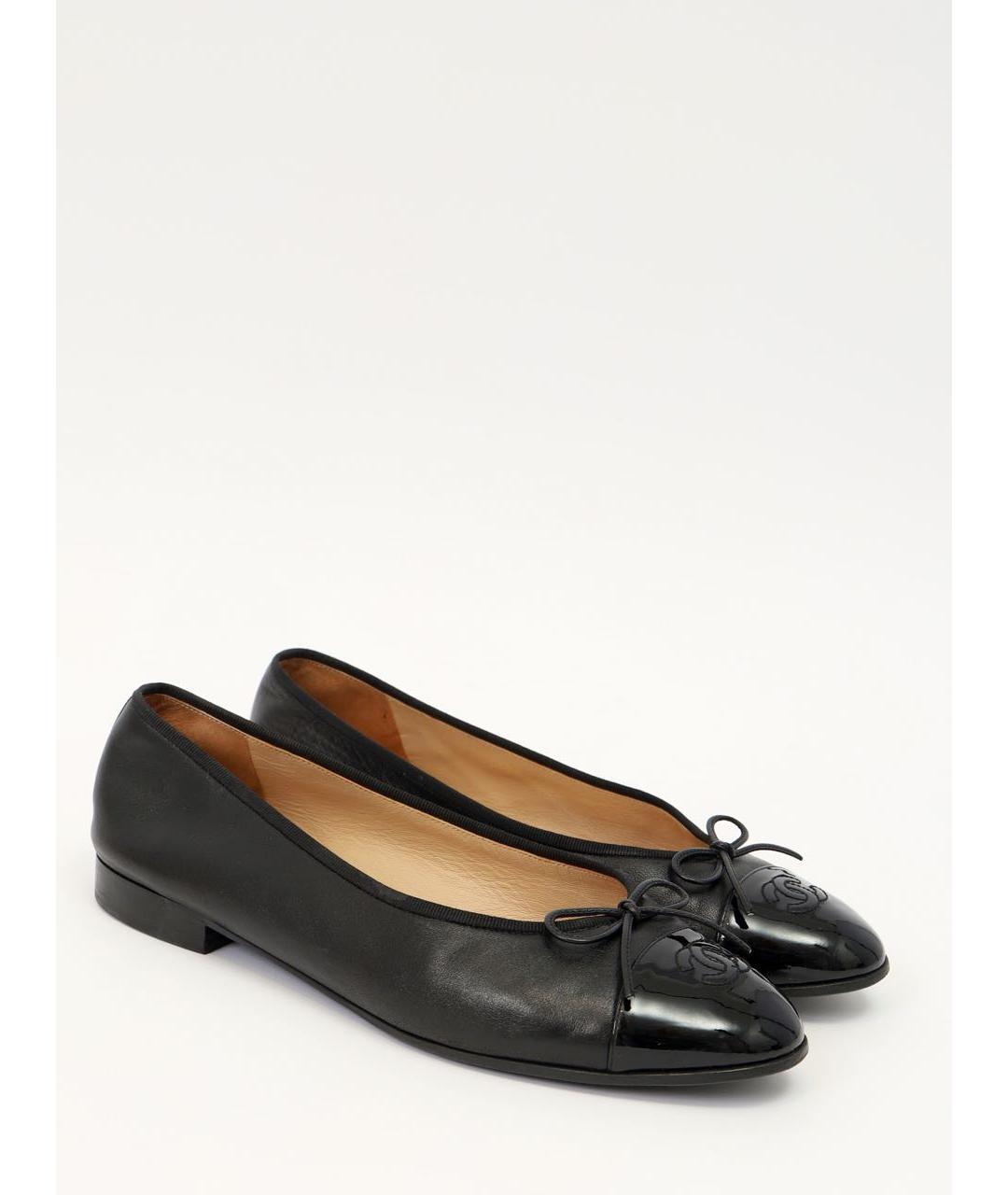 CHANEL Черные кожаные балетки, фото 4