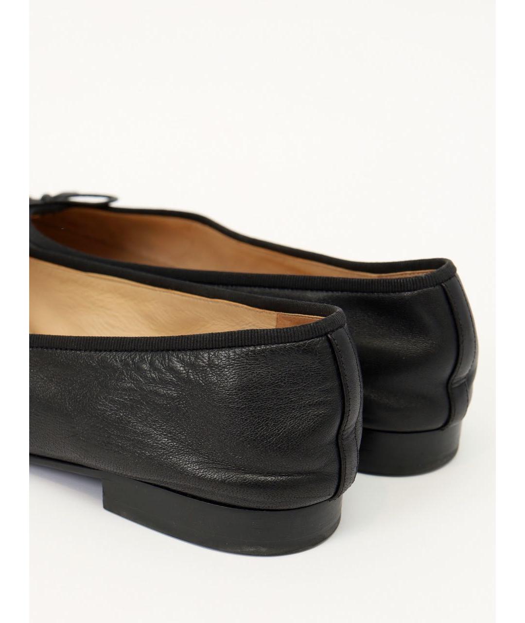 CHANEL Черные кожаные балетки, фото 6