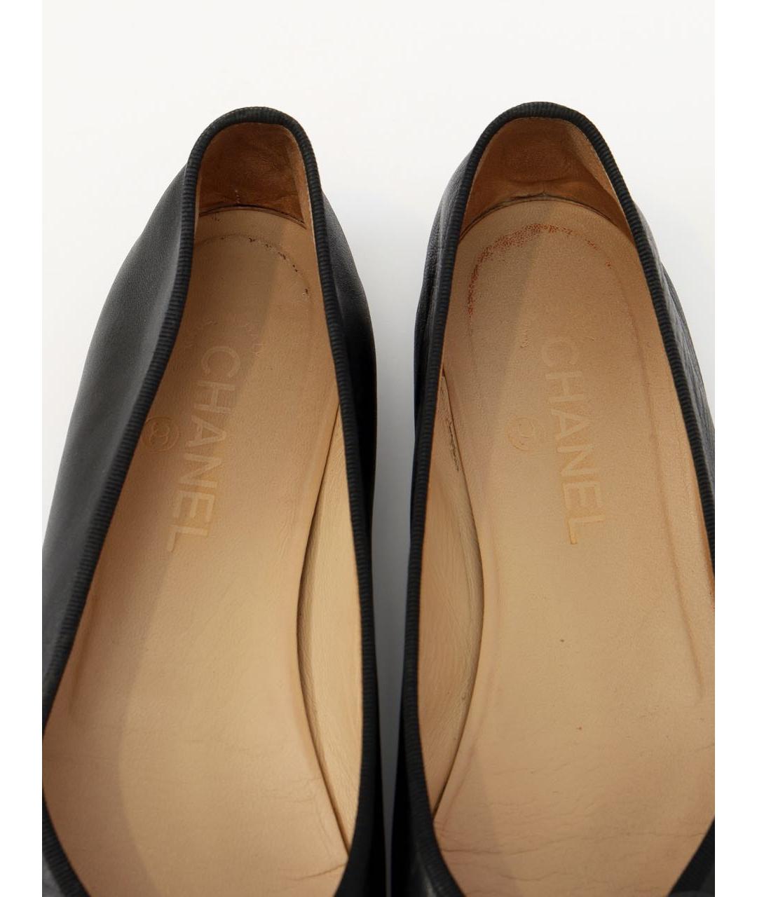 CHANEL Черные кожаные балетки, фото 3