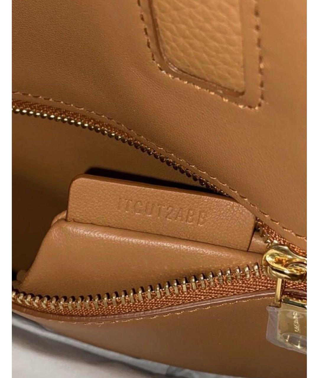 BURBERRY Коричневая кожаная сумка с короткими ручками, фото 7