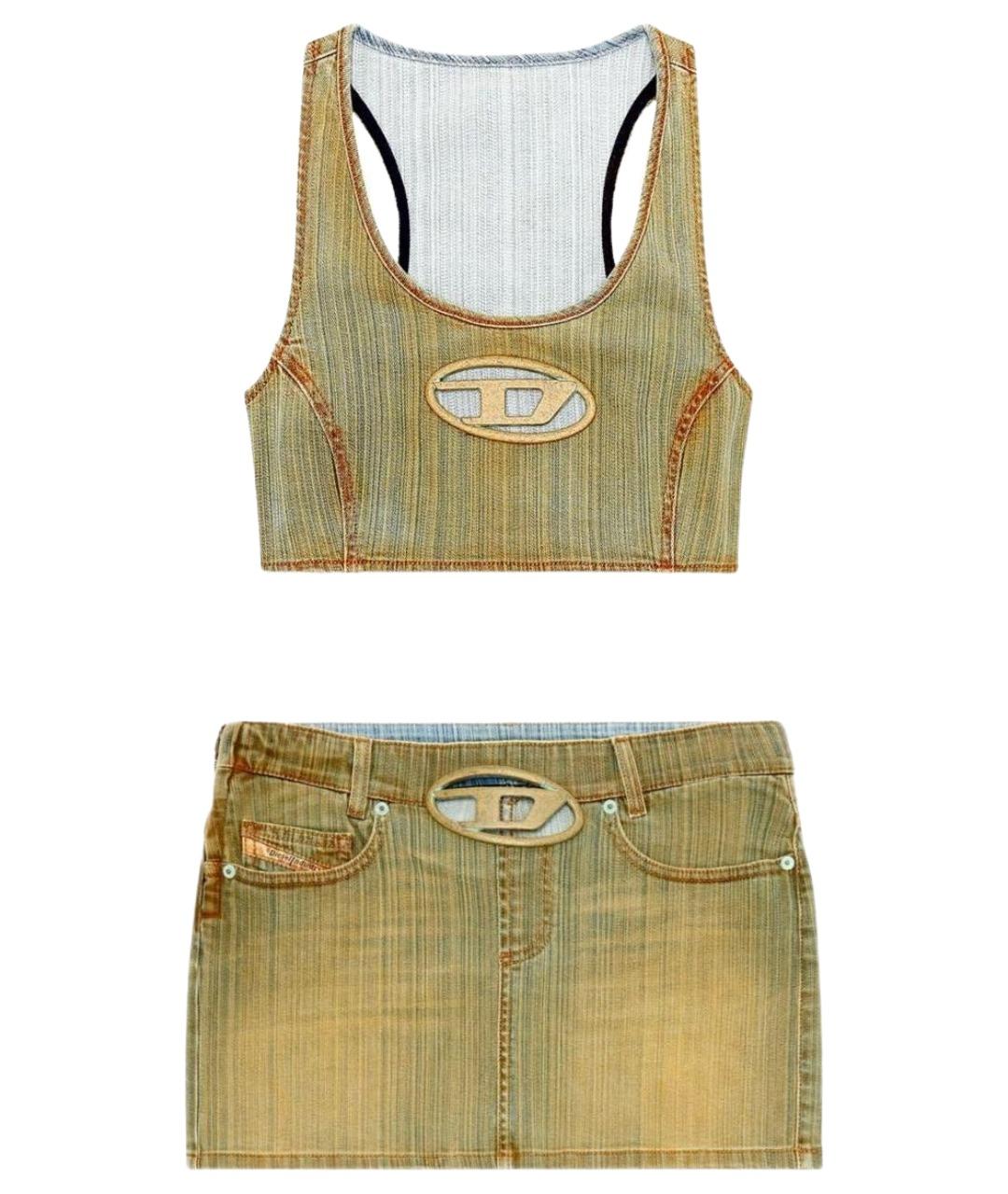 DIESEL Хаки хлопко-эластановый костюм с юбками, фото 1