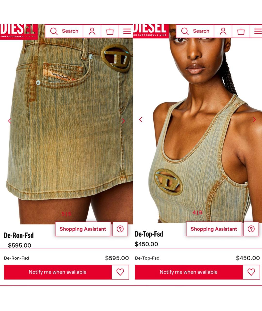 DIESEL Хаки хлопко-эластановый костюм с юбками, фото 3