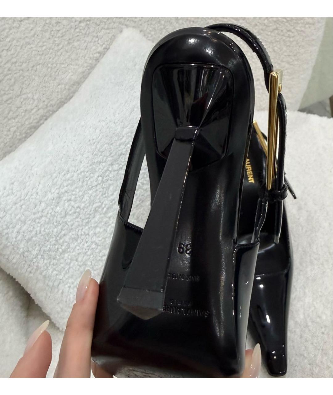 SAINT LAURENT Черные туфли из лакированной кожи, фото 7