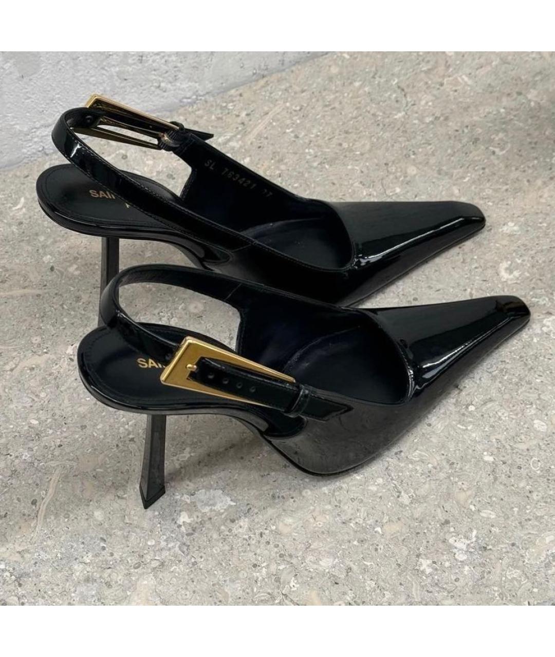 SAINT LAURENT Черные туфли из лакированной кожи, фото 3