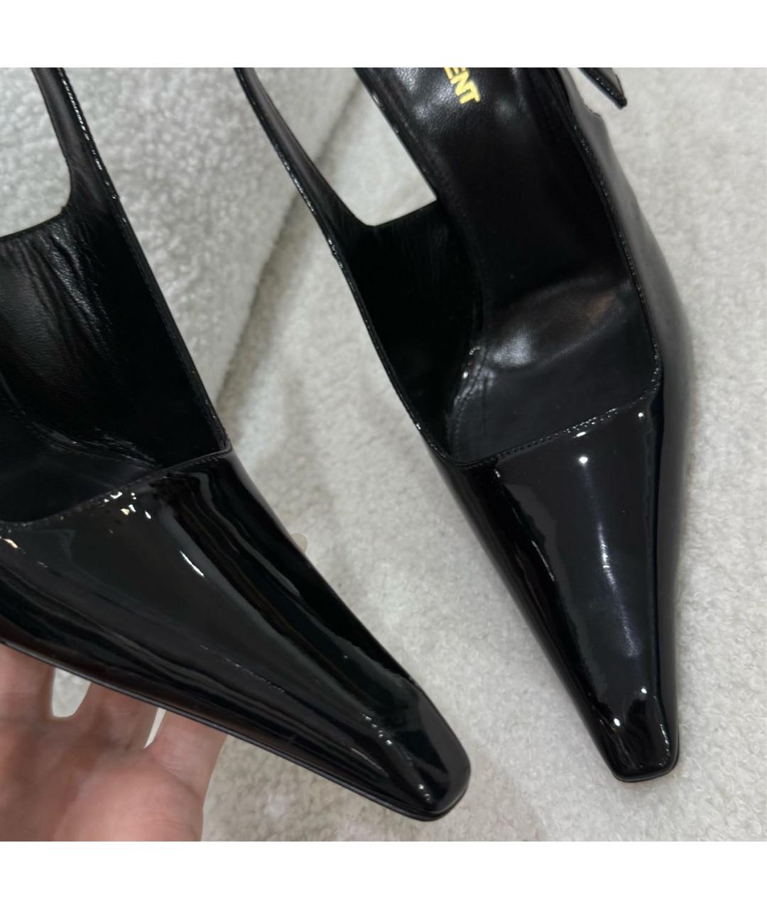 SAINT LAURENT Черные туфли из лакированной кожи, фото 5