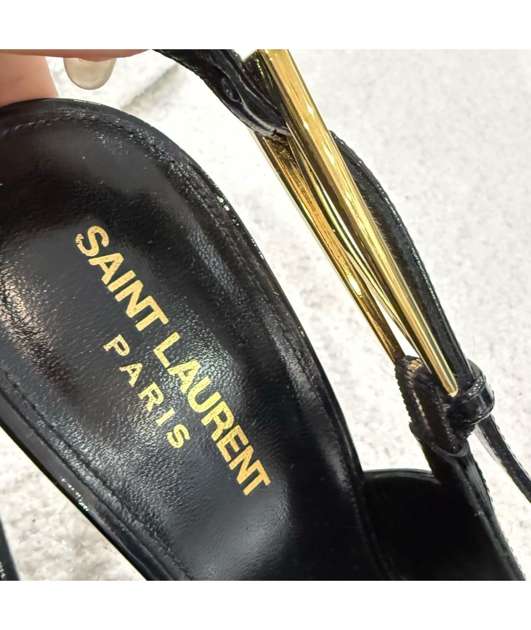 SAINT LAURENT Черные туфли из лакированной кожи, фото 6