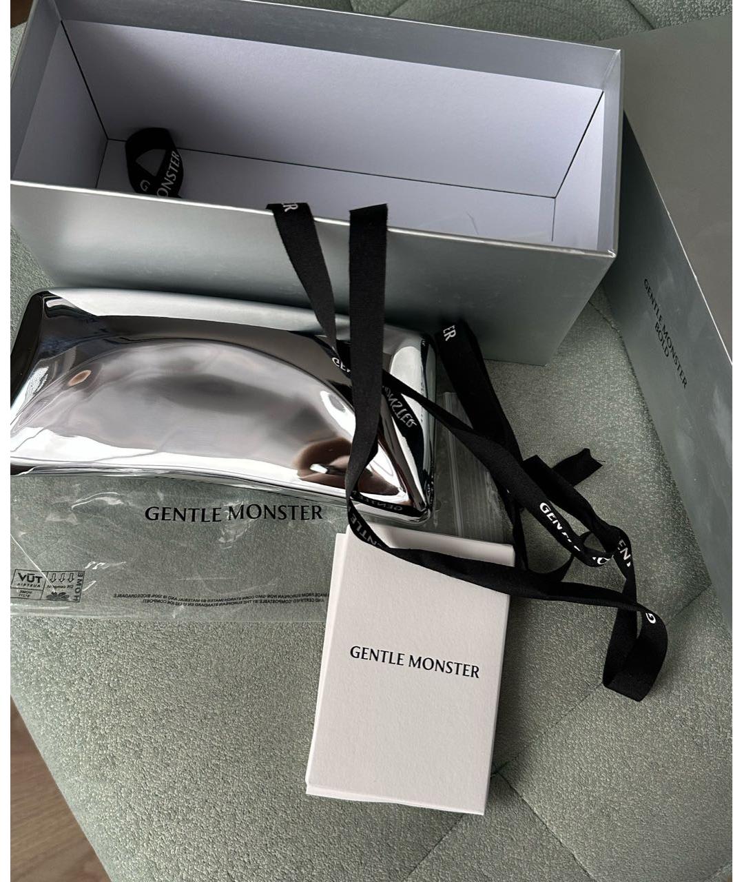 GENTLE MONSTER Антрацитовые металлические солнцезащитные очки, фото 6