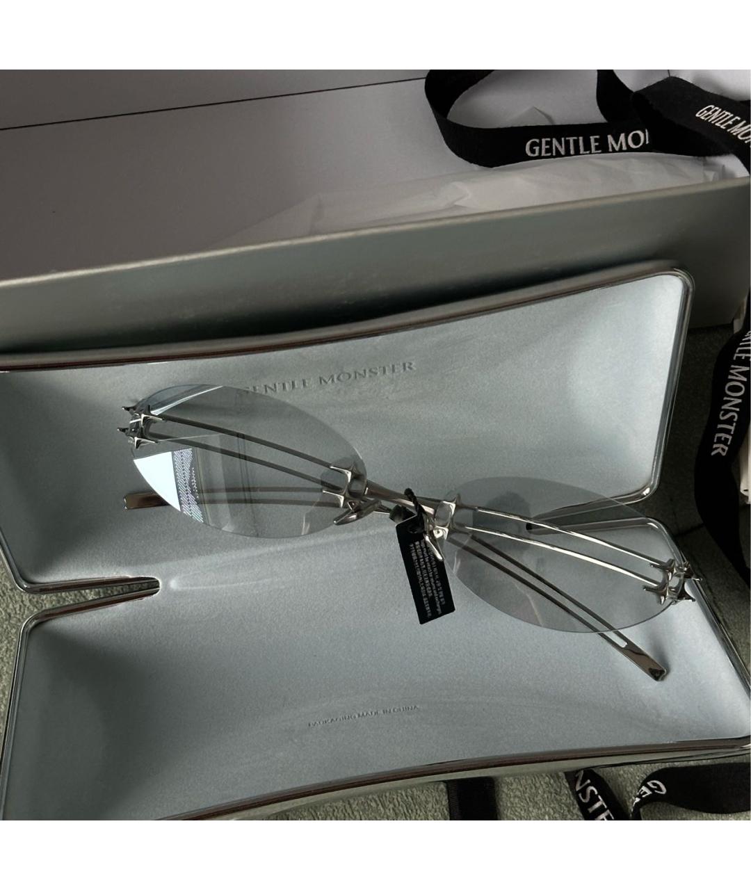 GENTLE MONSTER Антрацитовые металлические солнцезащитные очки, фото 9